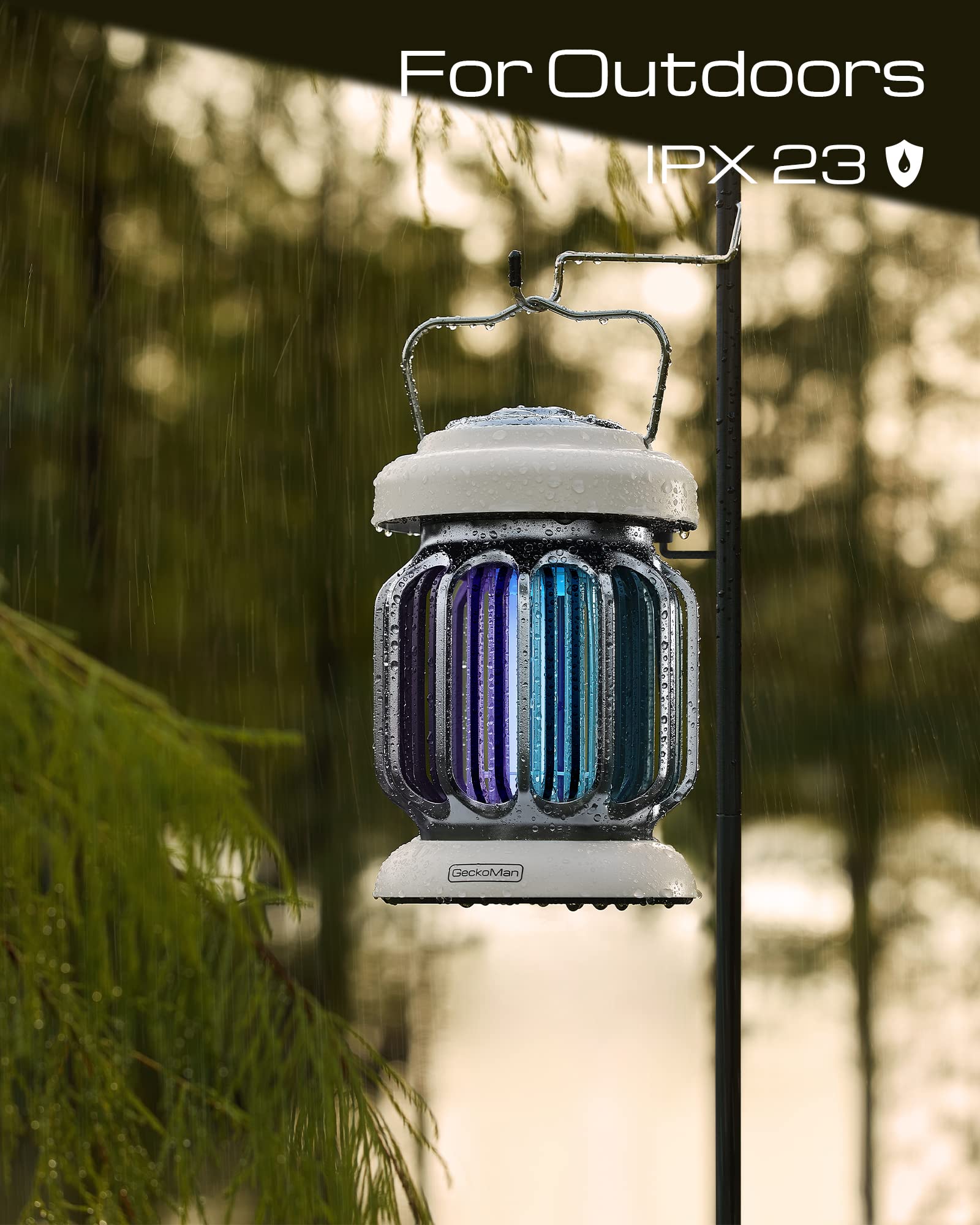 GeckoMan Bug Zapper in a garden setting