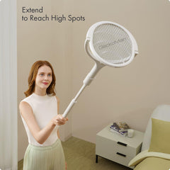 GeckoMan Electric Fly Swatter in use to catch flying insects