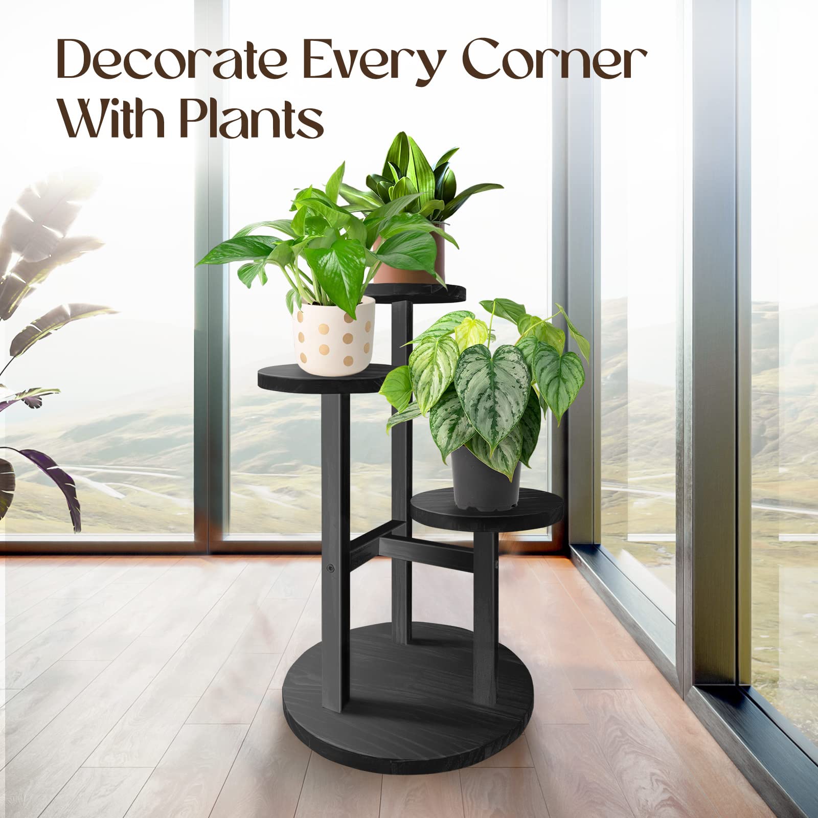 GEEBOBO 3 Tier Plant Stand dimensions in packaging