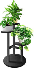 GEEBOBO 3 Tier Plant Stand Indoor in black front view