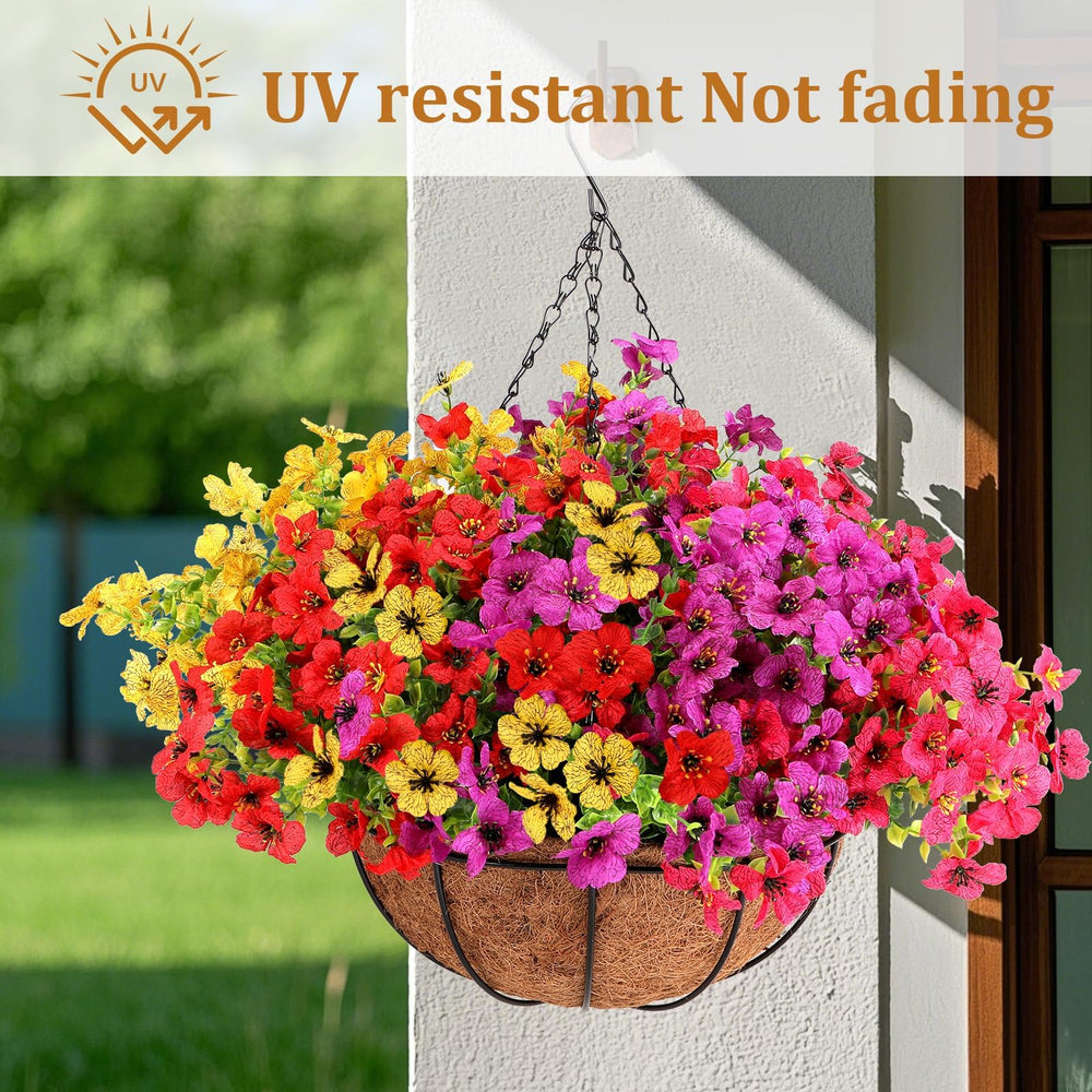 Geegoods artificial flowers in a sunny garden setting
