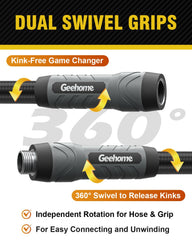 GEEHOME garden hose with swivel fittings close-up