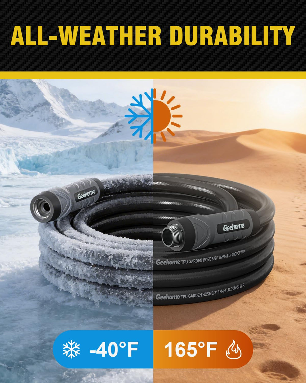 GEEHOME hose lightweight comparison with rubber hose