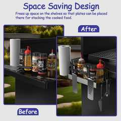 Geesta Griddle Caddy installed on a Blackstone grill