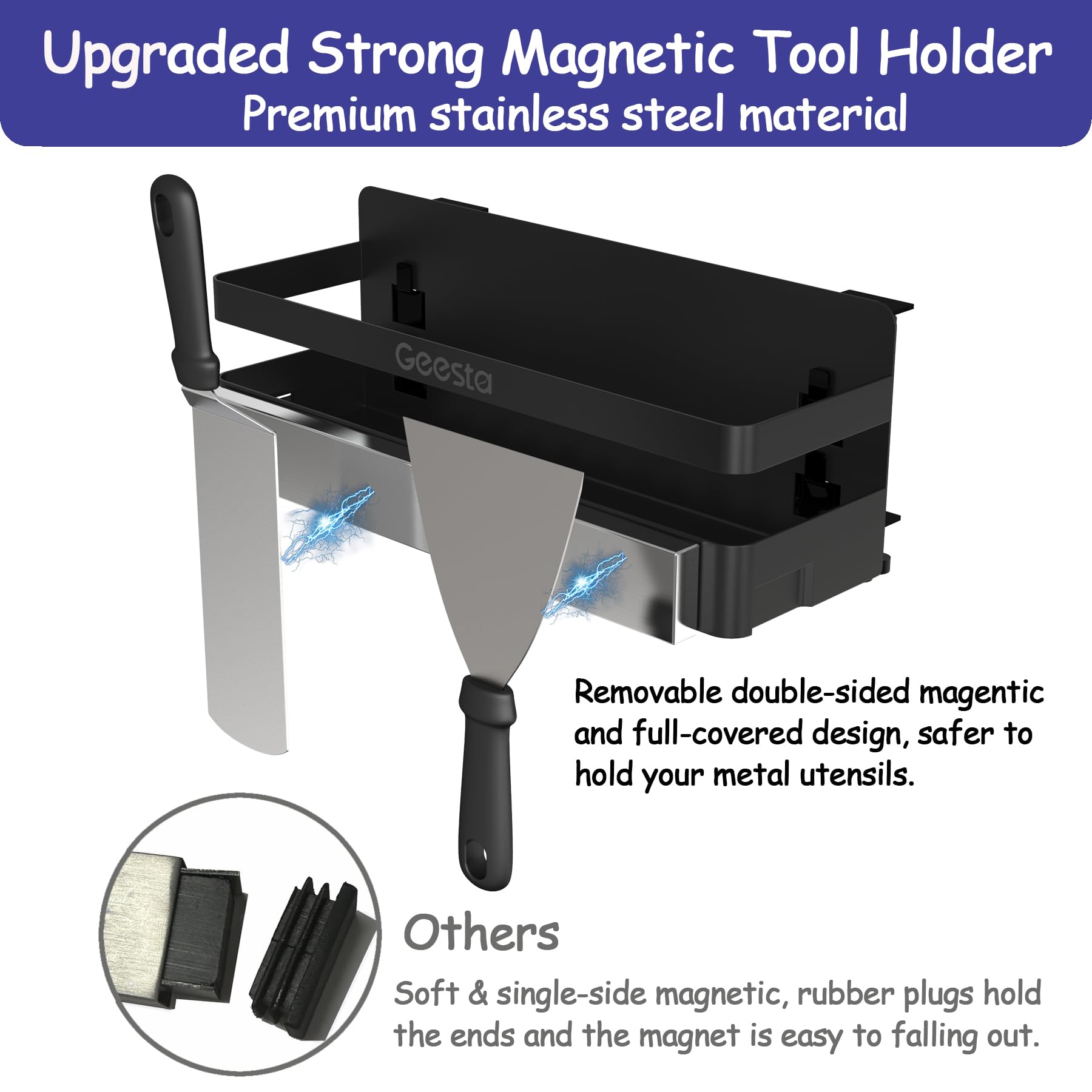 Geesta Griddle Caddy showing paper towel holder and hooks