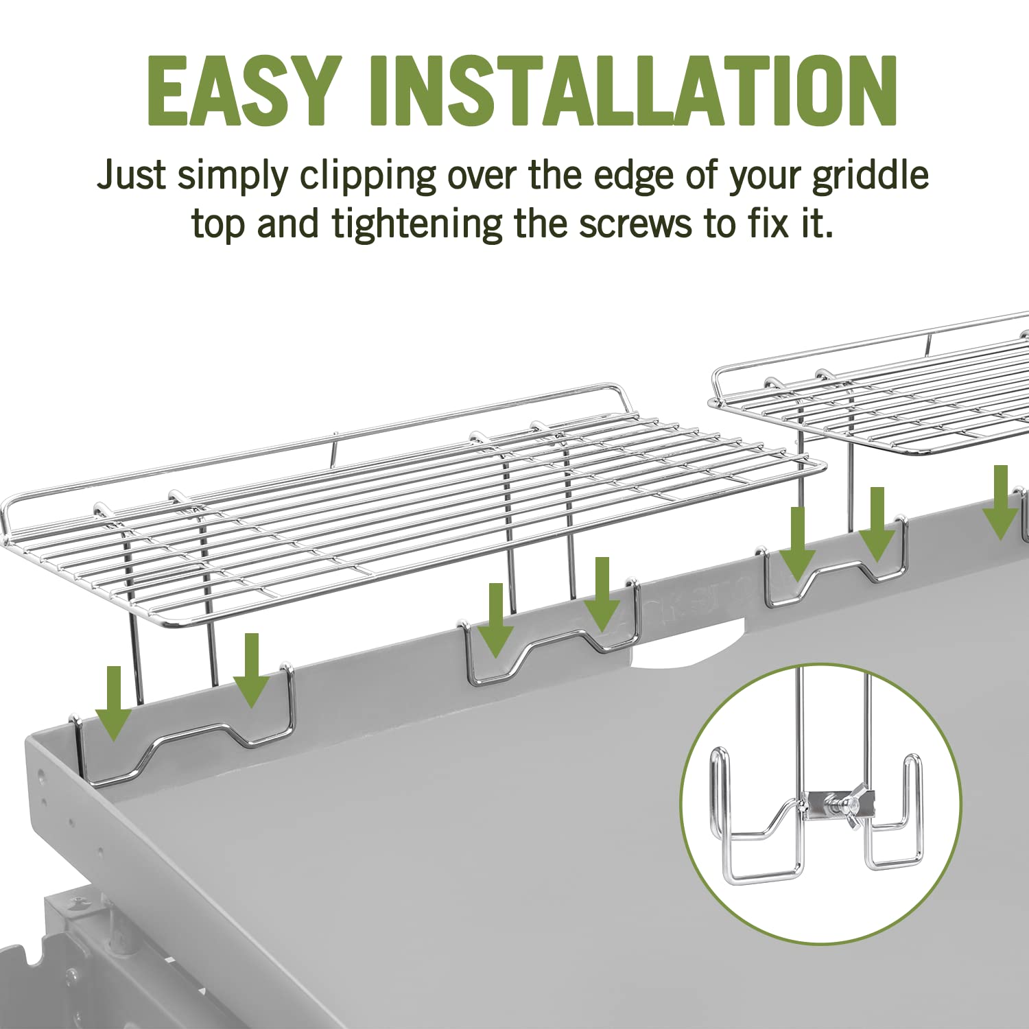 Geesta Griddle Warming Rack folded for storage