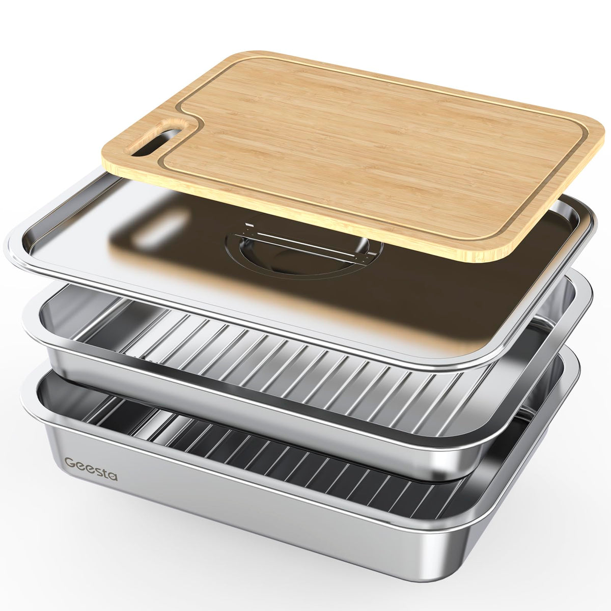 Geesta Grilling Prep and Serve Trays deep tray front view