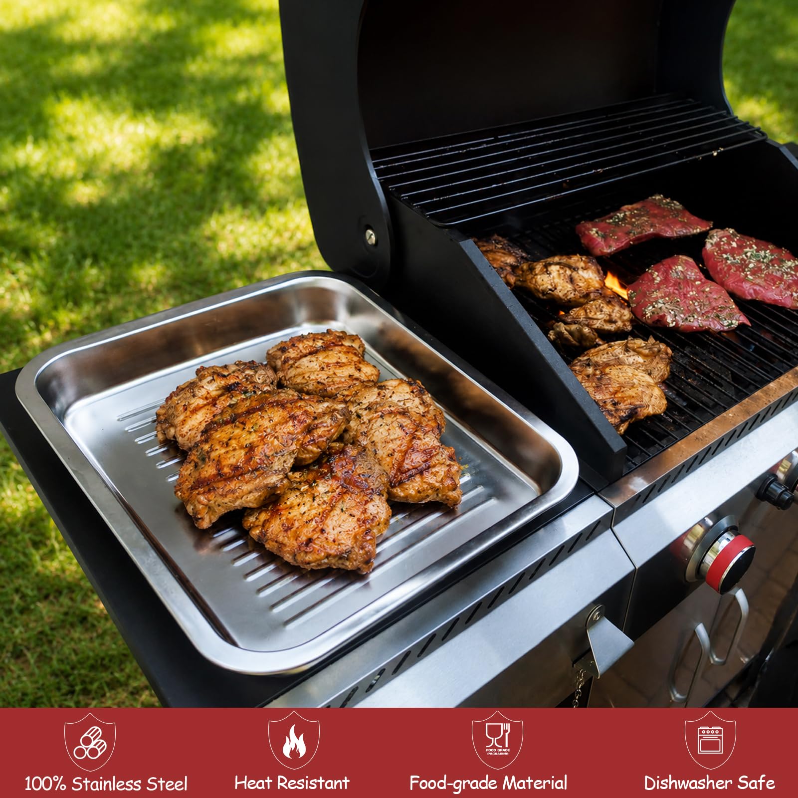 Geesta grilling trays stacked for easy storage