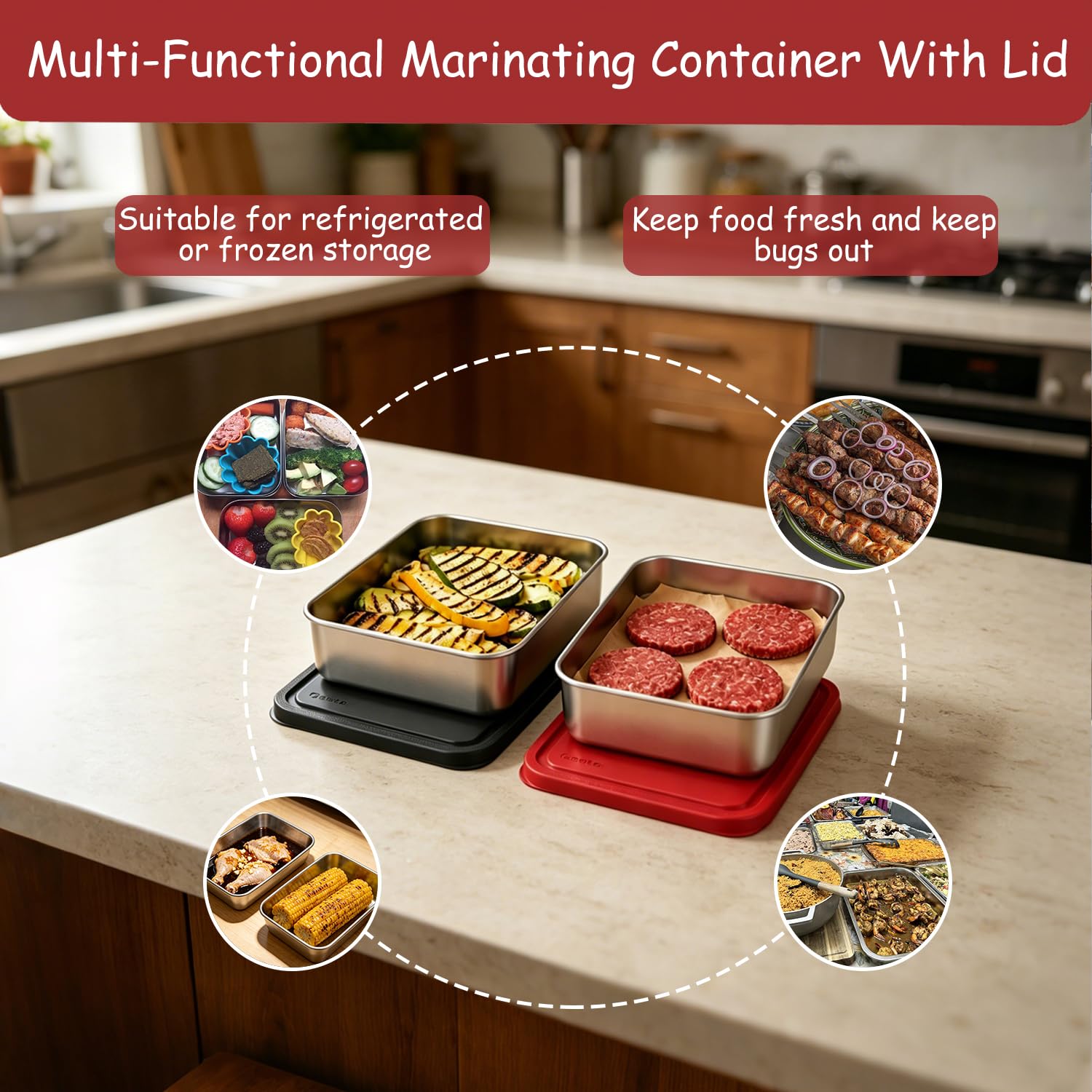 Geesta small tray with lid for serving grilled food