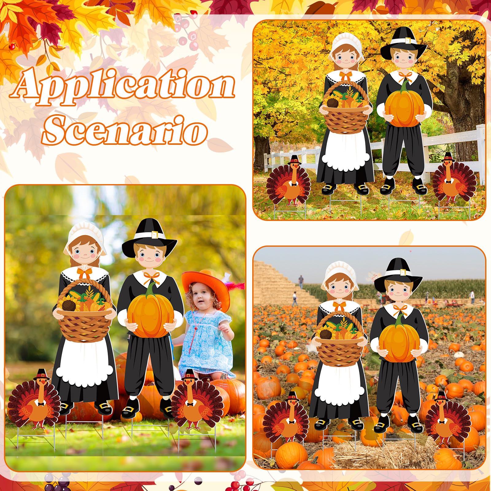 Geetery Fall Thanksgiving yard decoration installation process
