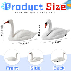 Geetery Swan Decoy side view showcasing size