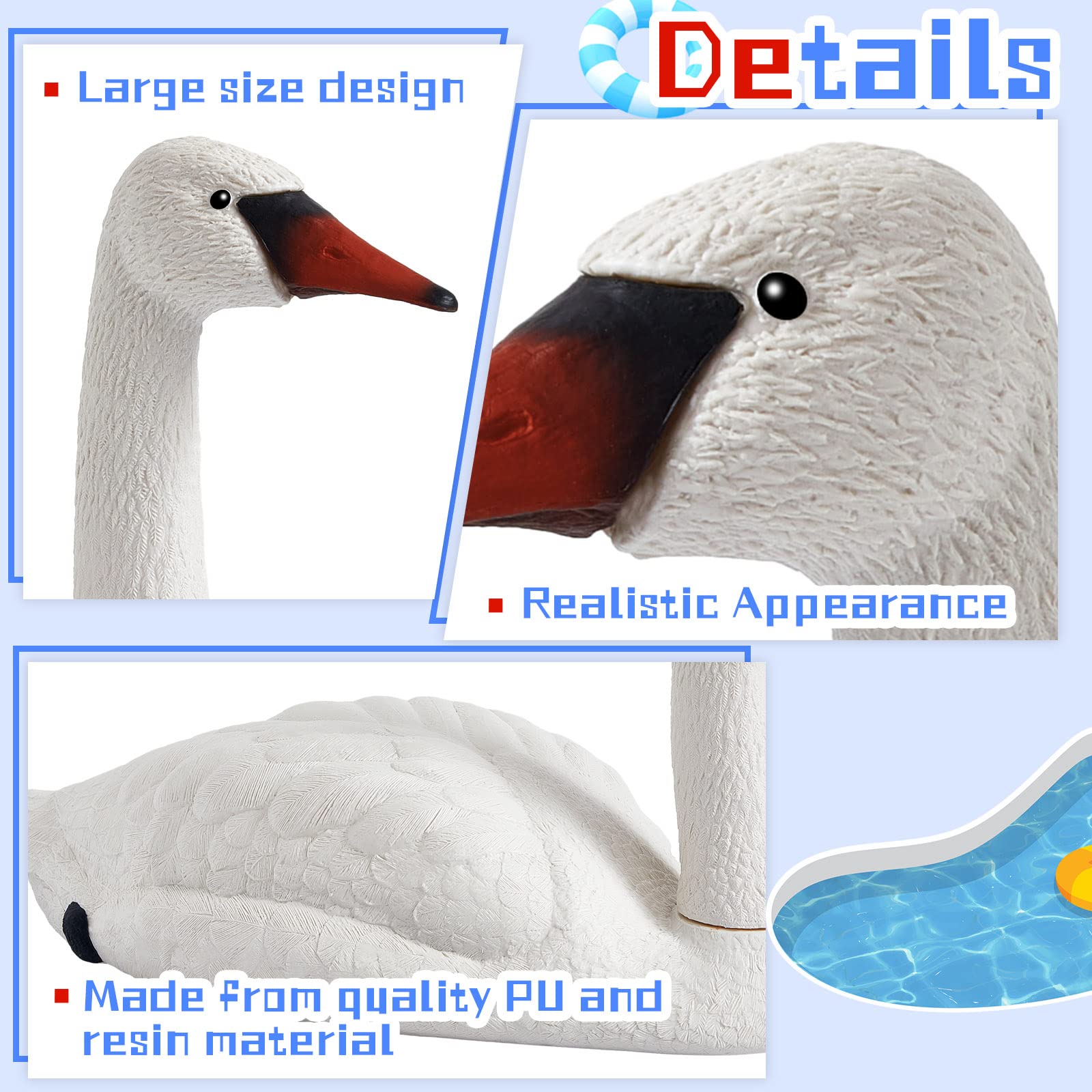 Geetery Swan Decoy white model in garden setting