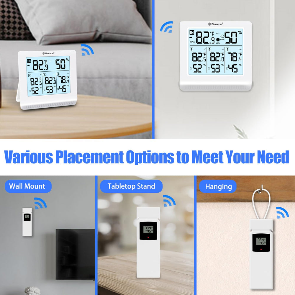 Geevon thermometer in a garden setting monitoring outdoor conditions