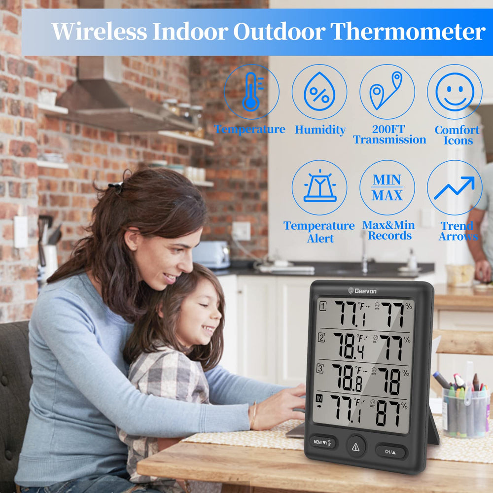 Geevon thermometer with USB cable and user manual included