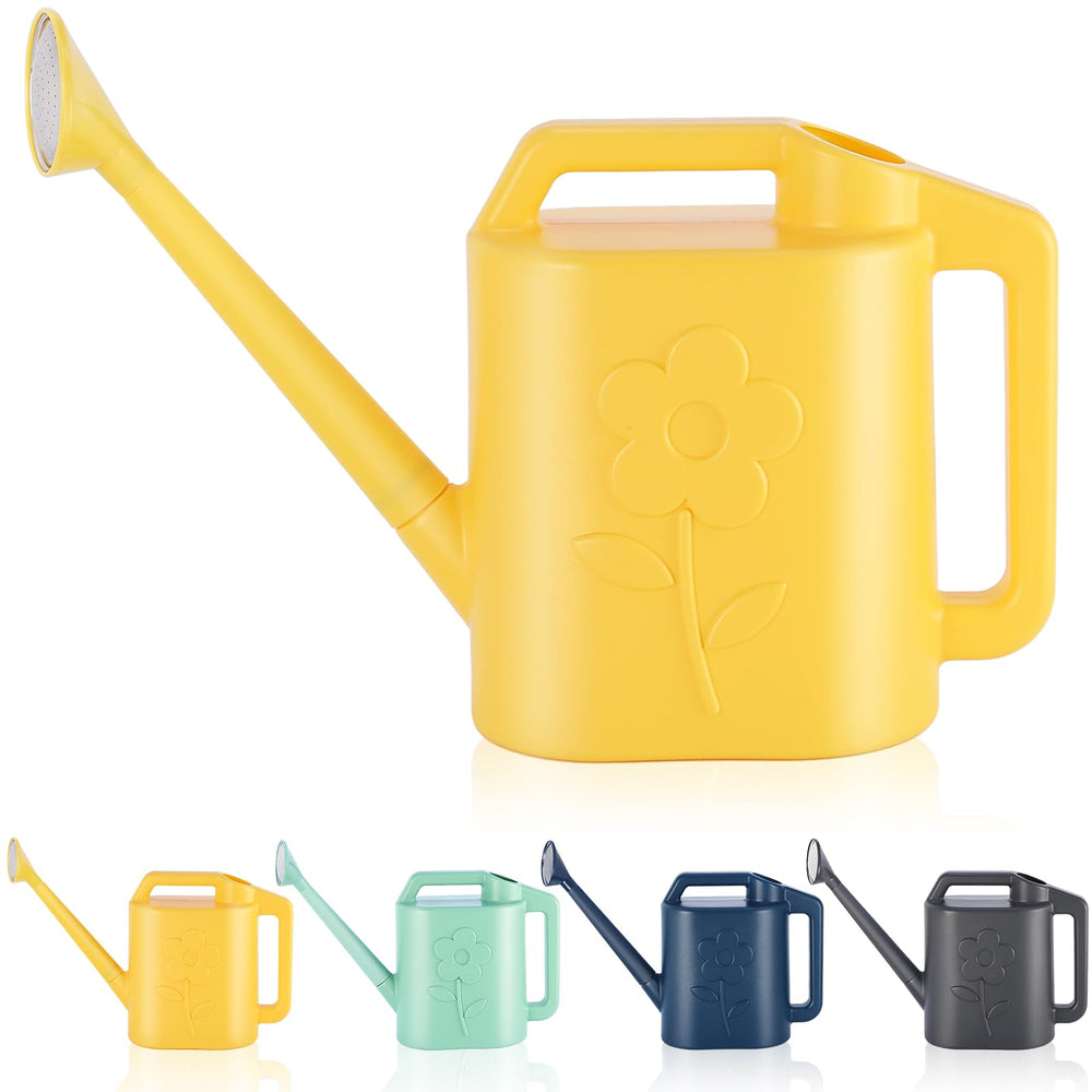 gegemaoyi 2 Gallon Watering Can side view in yellow