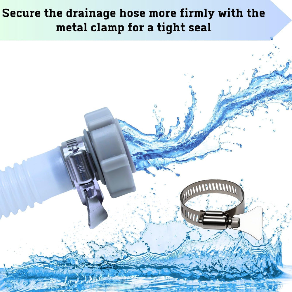 GekLiGuLu Pool Drain Adapter with stainless steel clamps