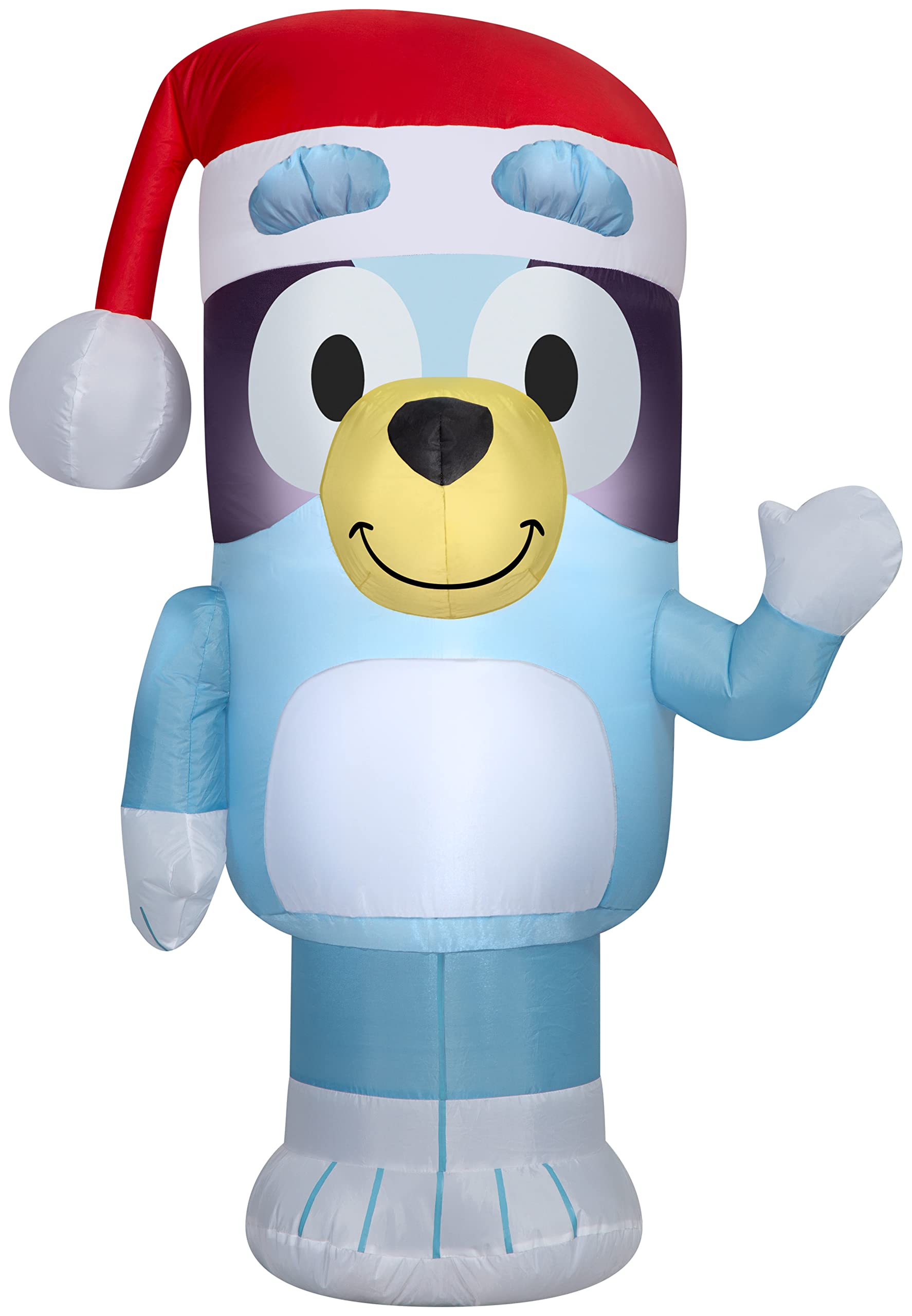Gemmy 3.5 FT Bluey Christmas Inflatable in Santa Hat, front view