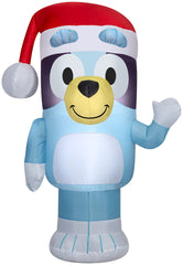 Gemmy 3.5 FT Bluey Christmas Inflatable in Santa Hat, front view