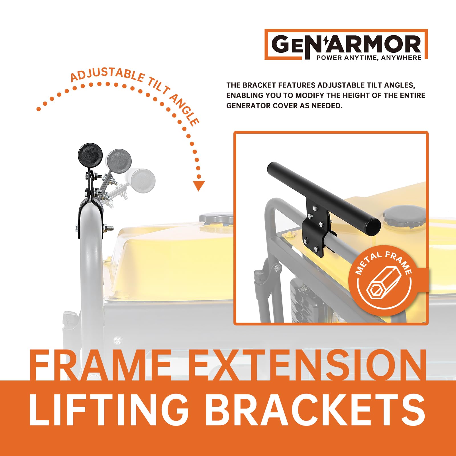 GENARMOR Generator Cover Height Extension Brackets pack of 2 displayed on a white background
