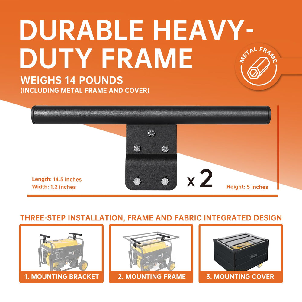 GENARMOR Generator Cover Height Extension Brackets side view showing adjustable angle