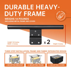 GENARMOR Generator Cover Height Extension Brackets side view showing adjustable angle