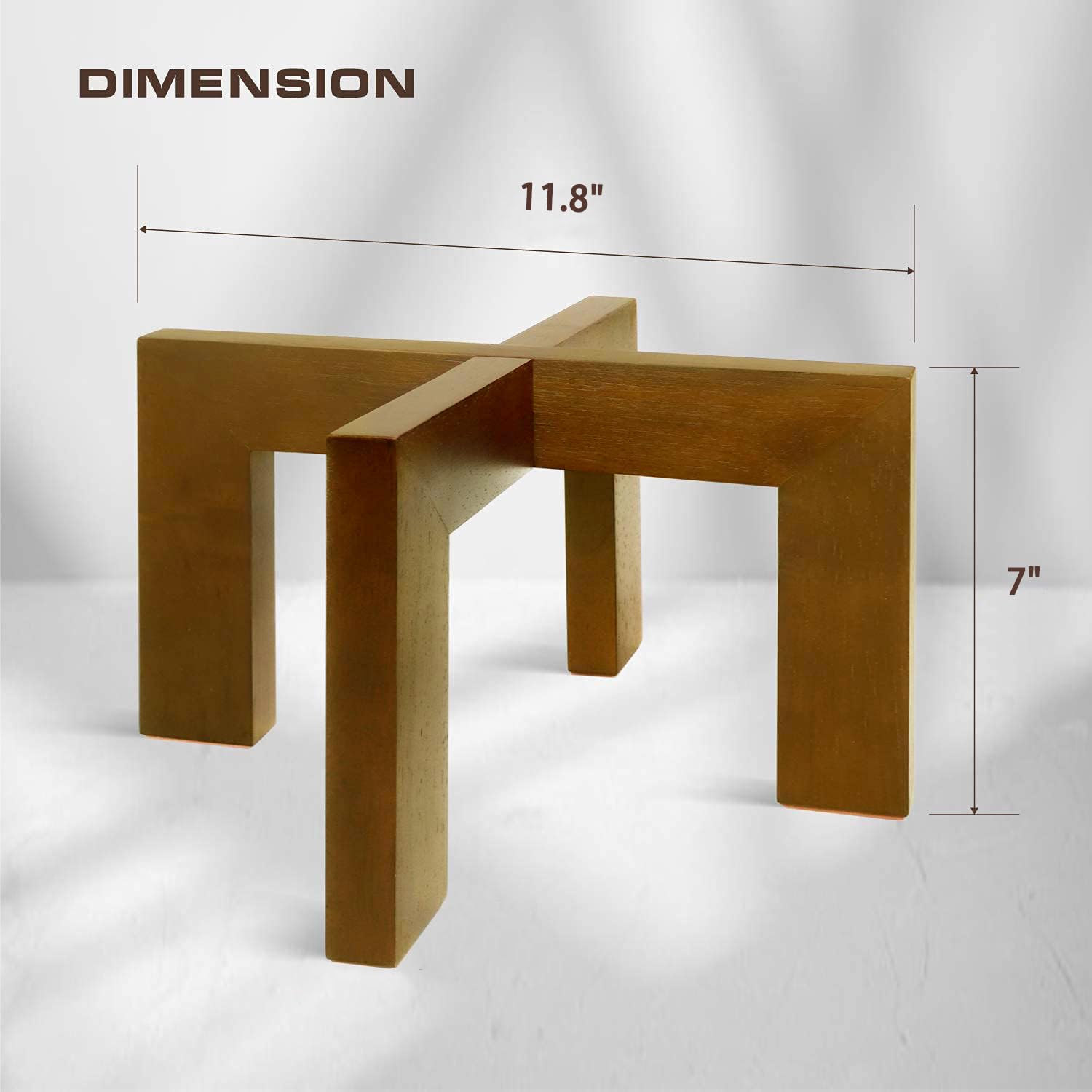 Gendral Forwepup Wood Plant Stand close-up of rattan texture