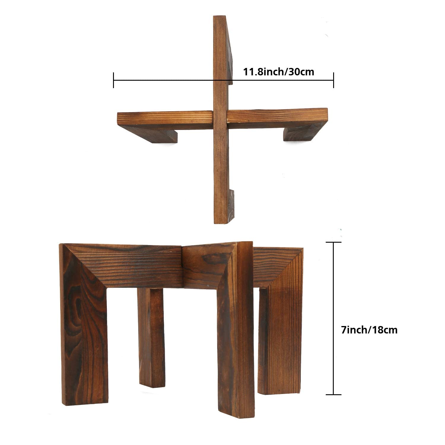 Gendral Forwepup Wood Plant Stand with multiple pot sizes