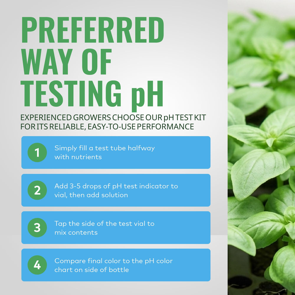 General Hydroponics pH Control Kit components laid out on a table