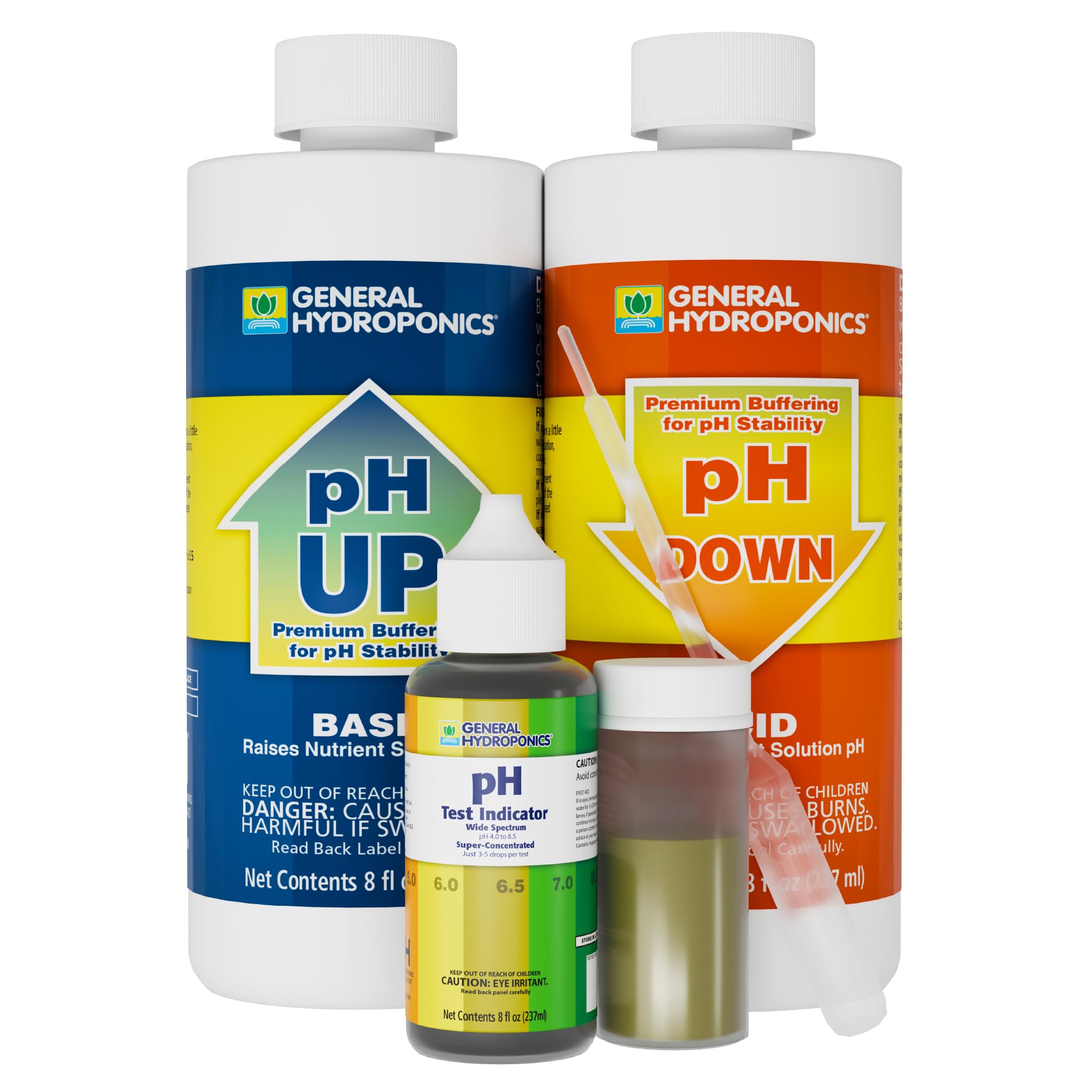 General Hydroponics pH Control Kit front view with all components
