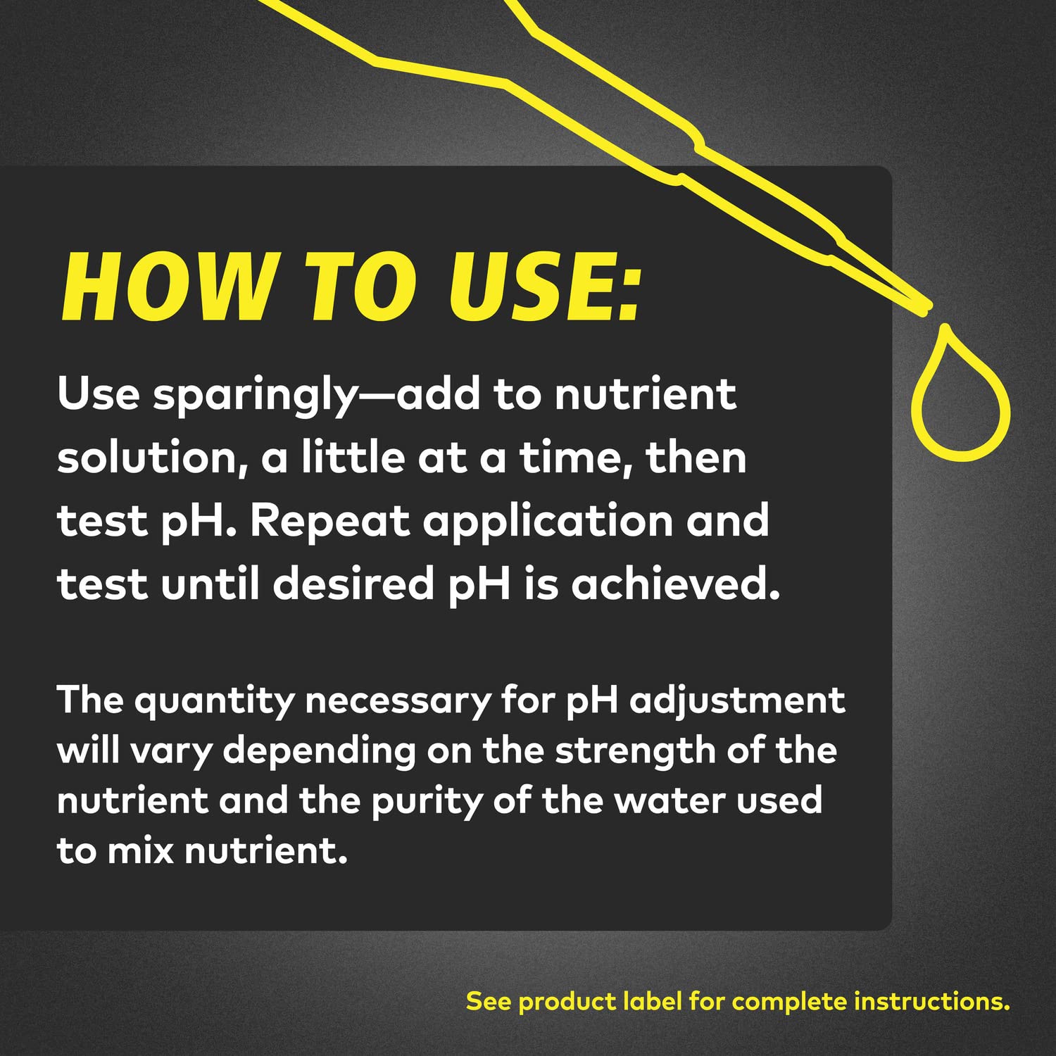 General Hydroponics pH Up Liquid Buffer 1 Gallon label details