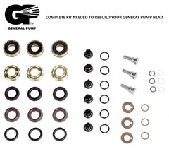General Pump Rebuild Kit 20mm components laid out