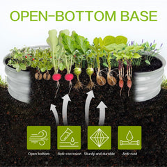 Generic Galvanized Raised Garden Bed open bottom design for drainage