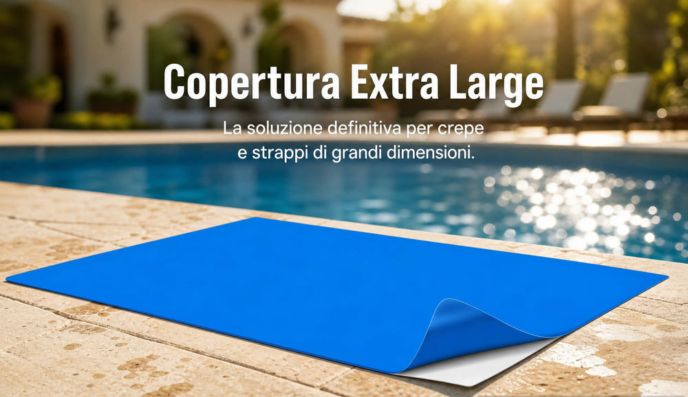Generic pool repair patch applied to an inflatable mattress