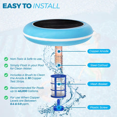 Generic Solar Pool Ionizer with solar panel and copper anode