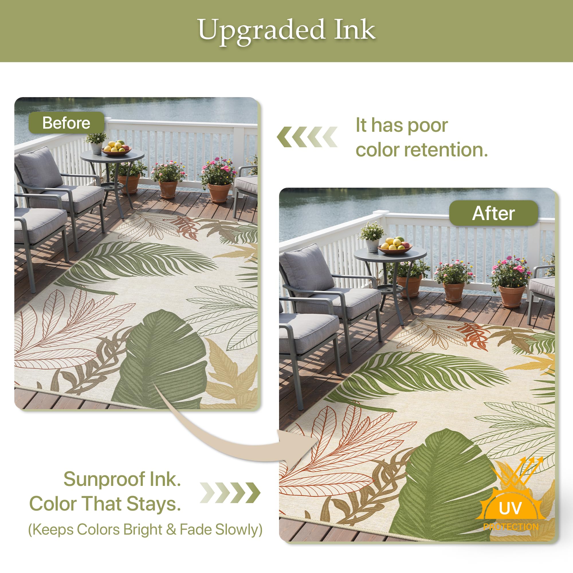 GENIMO 4x6 Outdoor Rug indoor setup