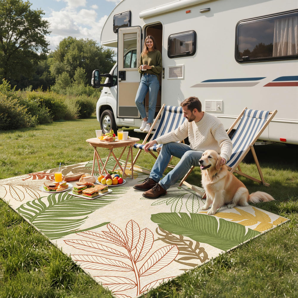 GENIMO 4x6 Outdoor Rug on patio