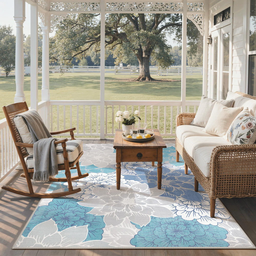 GENIMO 4x6 Outdoor Rug rolled up for storage