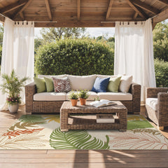 GENIMO 4x6 Outdoor Rug showing floral pattern