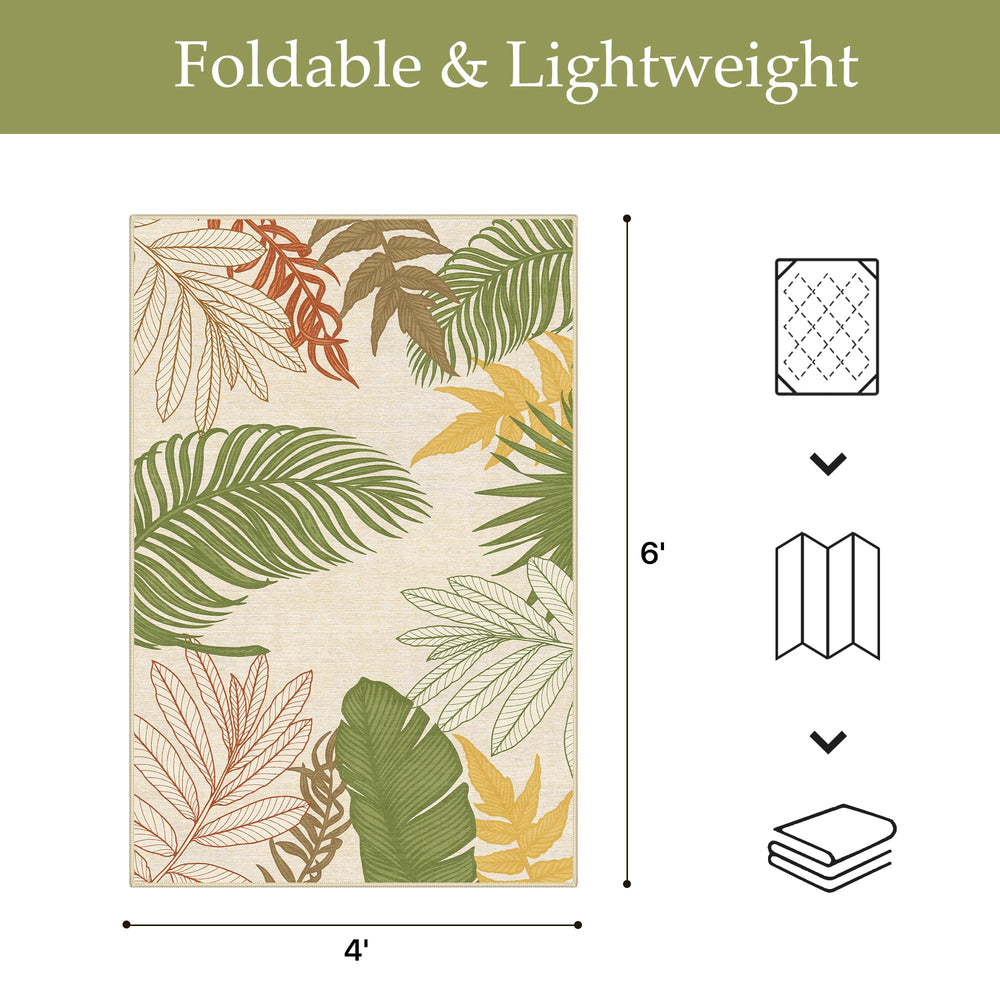 GENIMO 4x6 Outdoor Rug with anti-slip backing