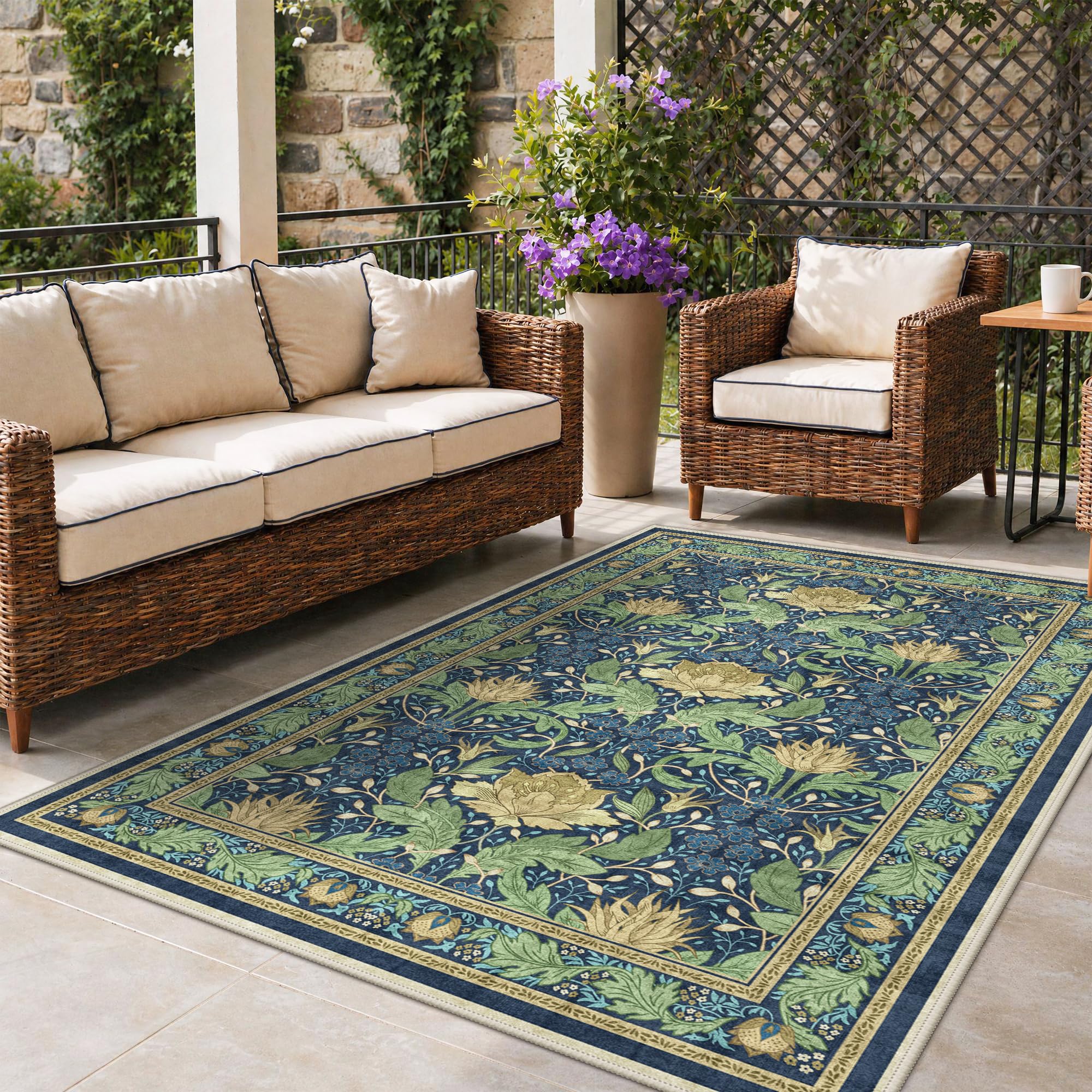 GENIMO 5x8 Outdoor Rug folded for storage