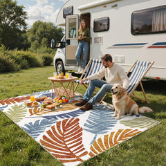 GENIMO 5x8 Outdoor Rug showing anti-slip backing