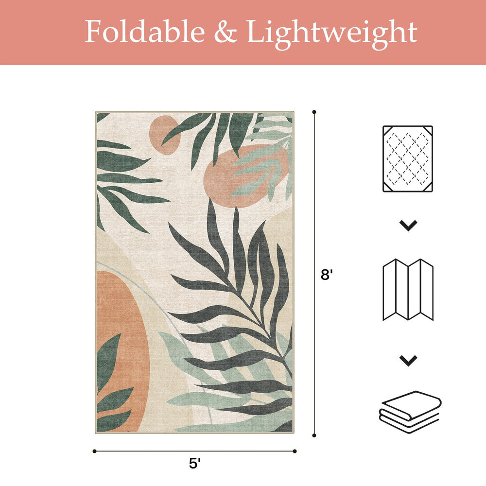 GENIMO 5x8 Outdoor Rug showing anti-slip backing