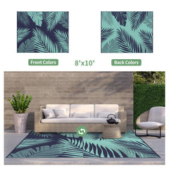 GENIMO 8'x10' outdoor rug showcasing double-sided pattern