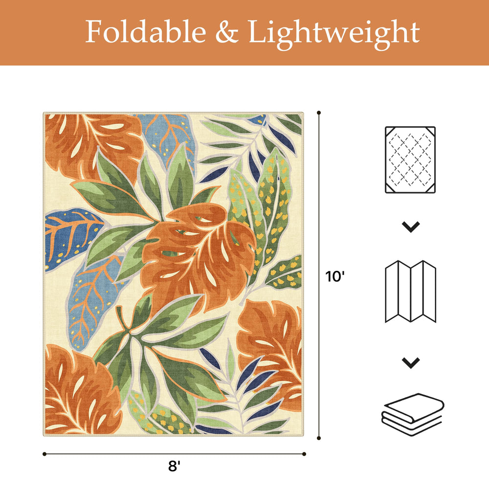 GENIMO 8x10 Outdoor Rug folded for storage