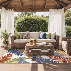 GENIMO 8x10 Outdoor Rug showing floral pattern