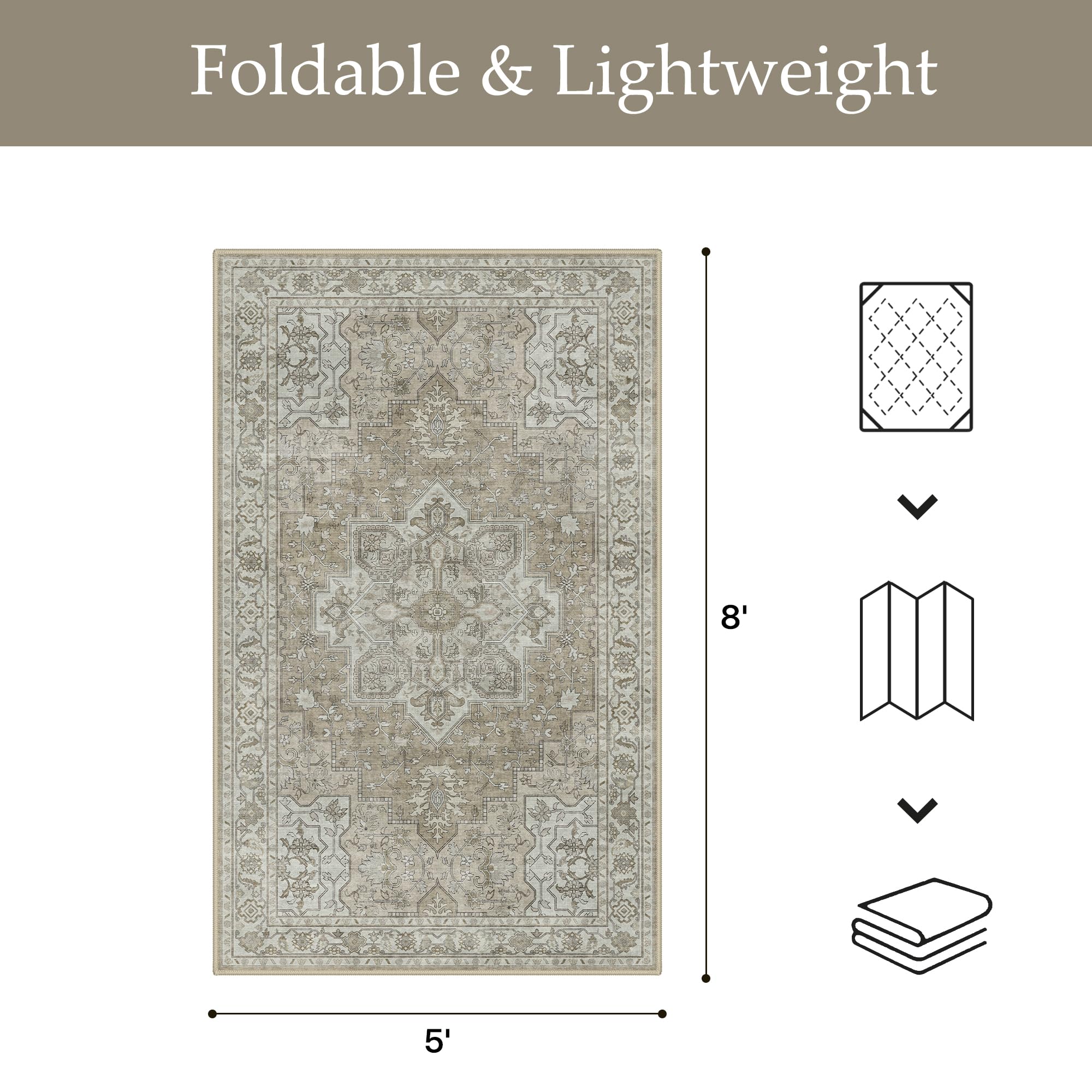 GENIMO Indoor Outdoor Rug 5x8 in living room
