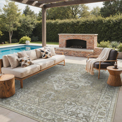 GENIMO Indoor Outdoor Rug 8' x 10' Cream Beige front view
