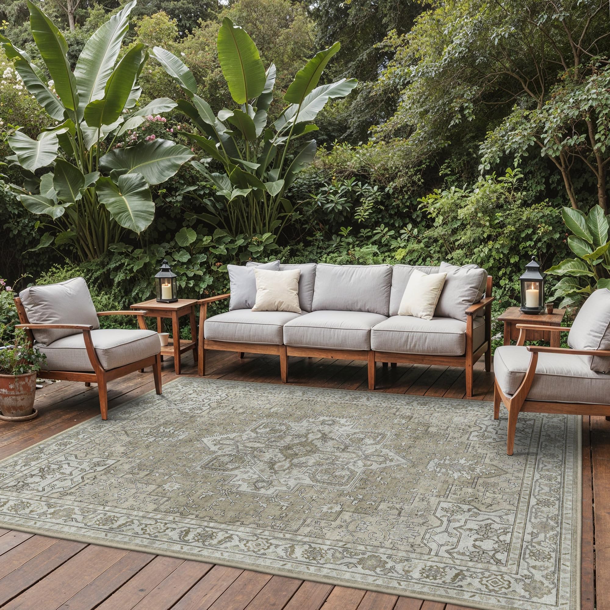 GENIMO Indoor Outdoor Rug anti-slip backing demonstration