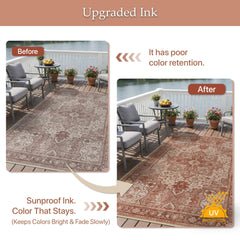 GENIMO Indoor Outdoor Rug close-up of floral design