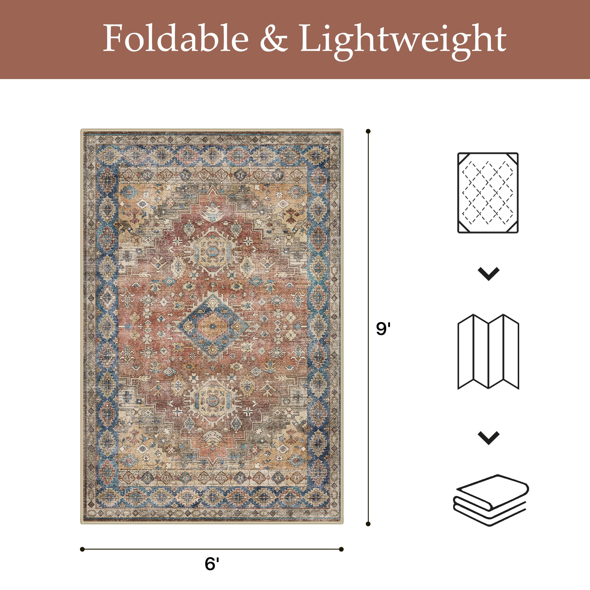 GENIMO Indoor Outdoor Rug folded for storage